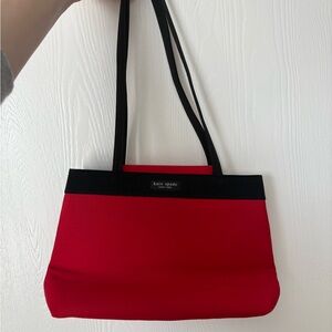 Kate Spade Red and Black Structured Shoulder Bag